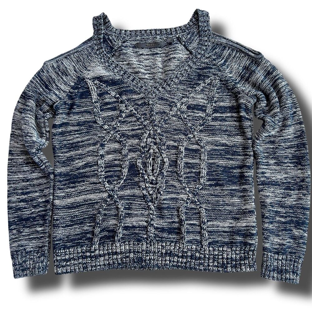 Guess Cold Shoulder Sweater with Braided Front size Girls M V-neck Cotton